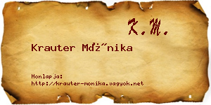 Krauter Mónika névjegykártya
